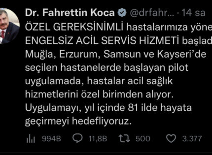 KAYSERİ’DE ‘ENGELSİZ ACİL SERVİS’ HİZMETİ